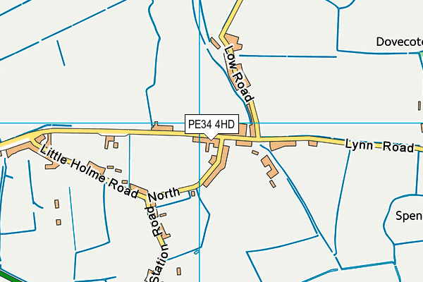 PE34 4HD map - OS VectorMap District (Ordnance Survey)