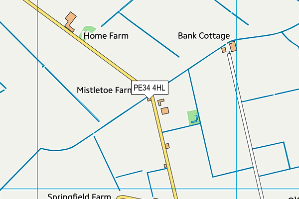 PE34 4HL map - OS VectorMap District (Ordnance Survey)