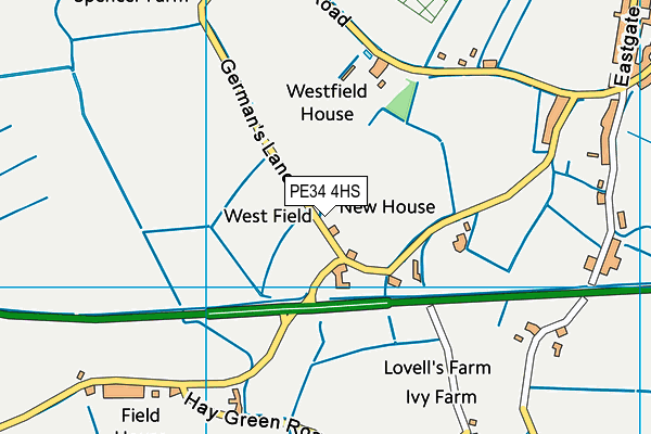 PE34 4HS map - OS VectorMap District (Ordnance Survey)