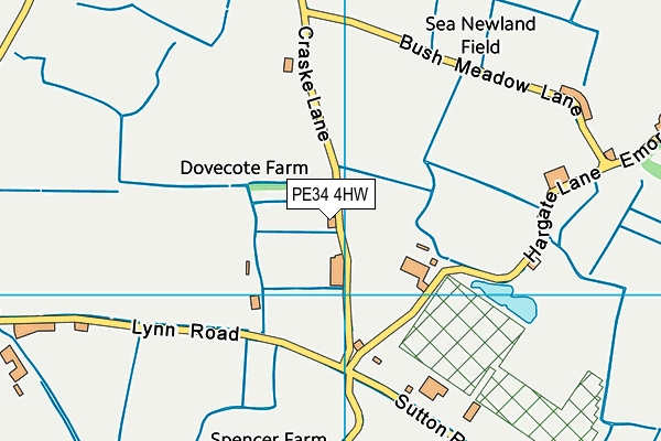 PE34 4HW map - OS VectorMap District (Ordnance Survey)