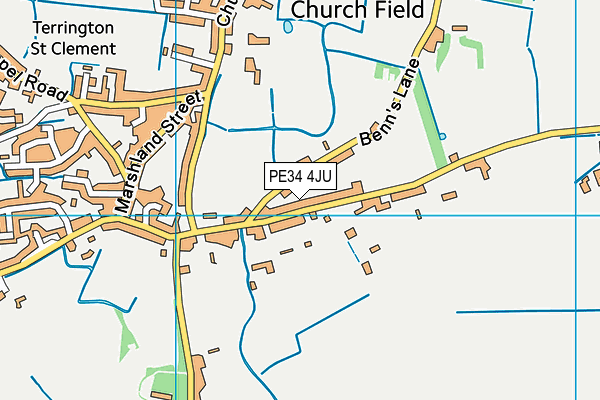 Churchwaygate Memorial Playing Field map (PE34 4JU) - OS VectorMap District (Ordnance Survey)