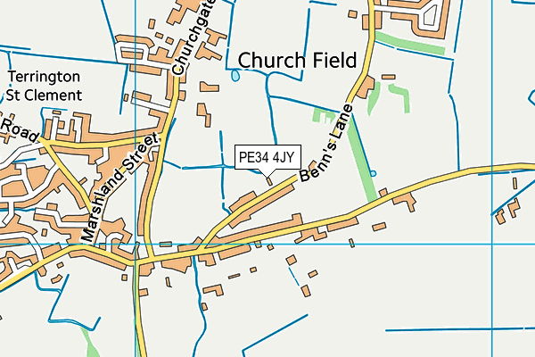 PE34 4JY map - OS VectorMap District (Ordnance Survey)