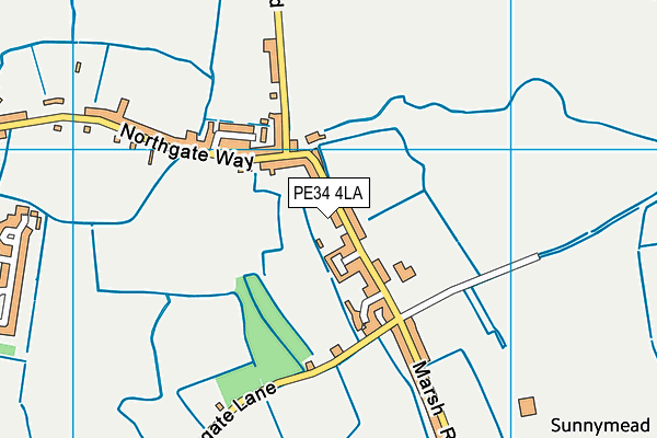 PE34 4LA map - OS VectorMap District (Ordnance Survey)