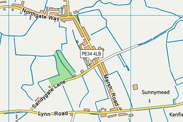 PE34 4LB map - OS VectorMap District (Ordnance Survey)