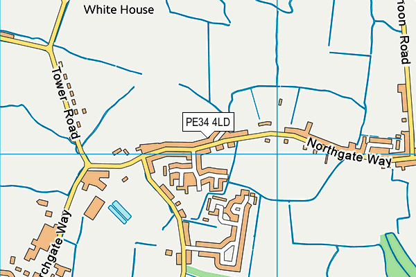 PE34 4LD map - OS VectorMap District (Ordnance Survey)