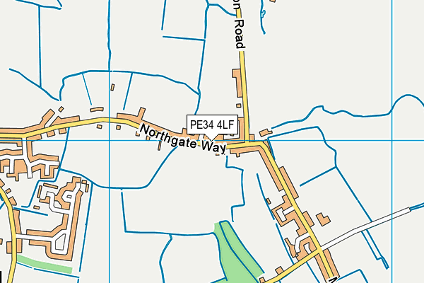 PE34 4LF map - OS VectorMap District (Ordnance Survey)