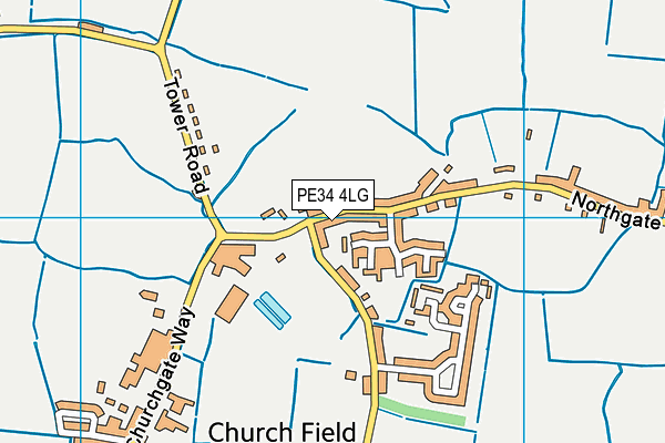 PE34 4LG map - OS VectorMap District (Ordnance Survey)