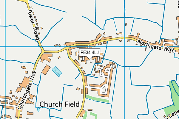 PE34 4LJ map - OS VectorMap District (Ordnance Survey)