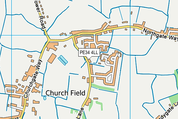 PE34 4LL map - OS VectorMap District (Ordnance Survey)