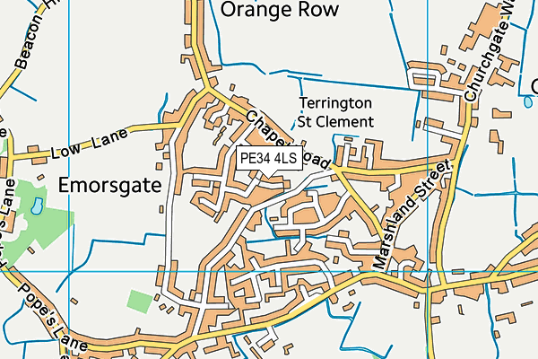 PE34 4LS map - OS VectorMap District (Ordnance Survey)