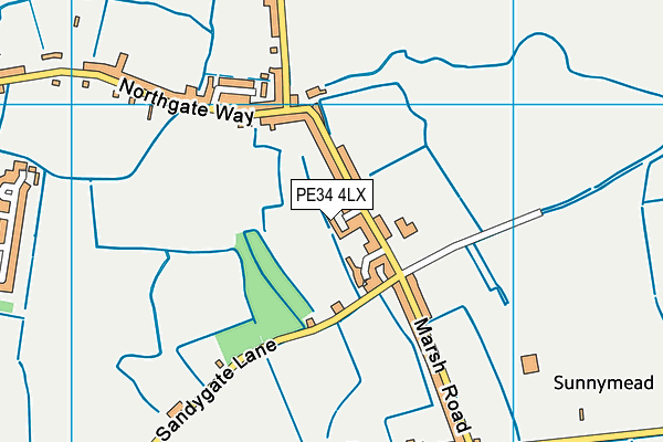 PE34 4LX map - OS VectorMap District (Ordnance Survey)