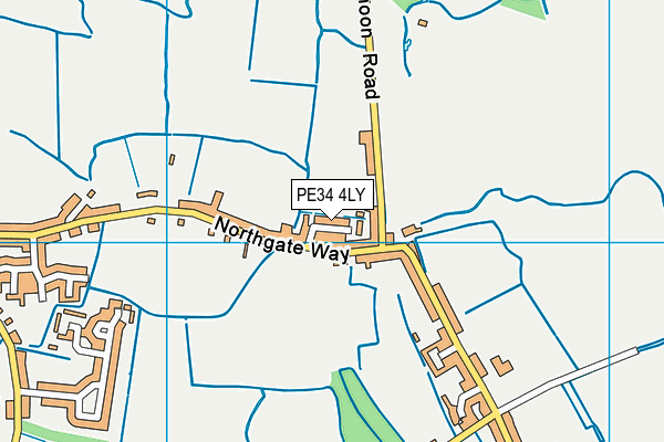 PE34 4LY map - OS VectorMap District (Ordnance Survey)