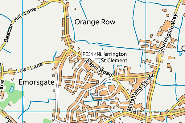 PE34 4NL map - OS VectorMap District (Ordnance Survey)
