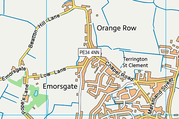PE34 4NN map - OS VectorMap District (Ordnance Survey)