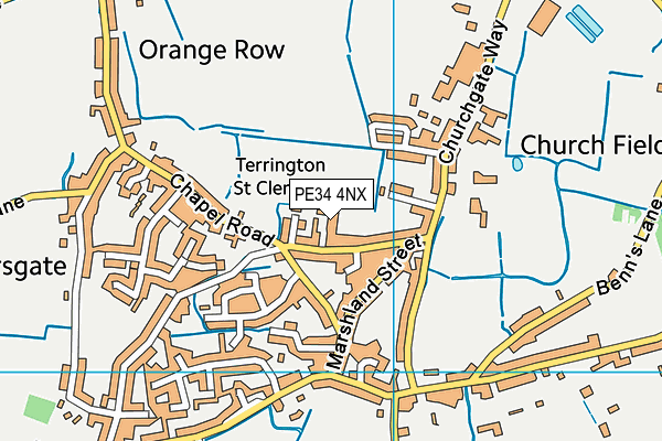 PE34 4NX map - OS VectorMap District (Ordnance Survey)