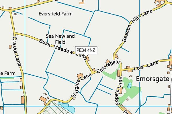 PE34 4NZ map - OS VectorMap District (Ordnance Survey)