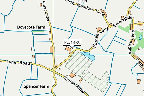 PE34 4PA map - OS VectorMap District (Ordnance Survey)