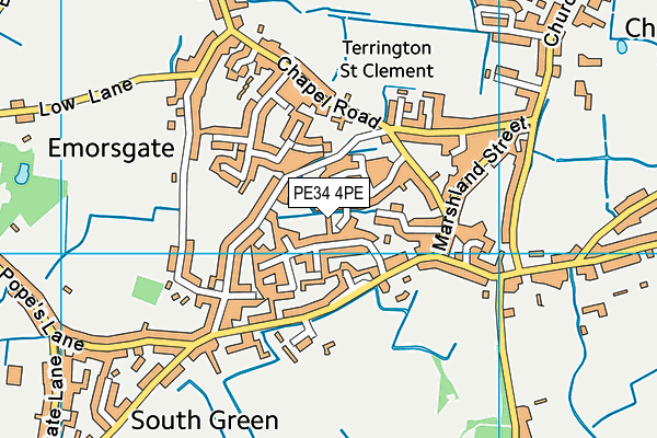 PE34 4PE map - OS VectorMap District (Ordnance Survey)