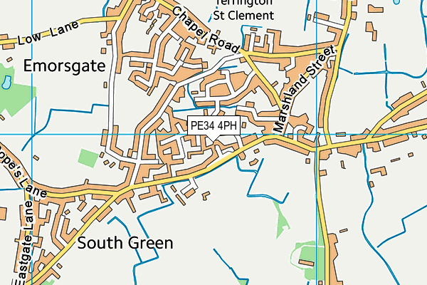 PE34 4PH map - OS VectorMap District (Ordnance Survey)