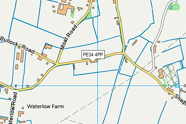 PE34 4PP map - OS VectorMap District (Ordnance Survey)