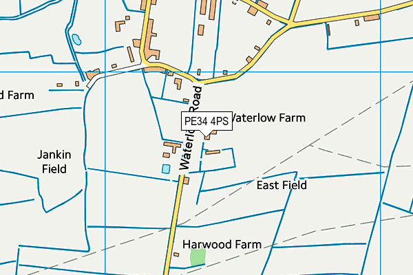 PE34 4PS map - OS VectorMap District (Ordnance Survey)