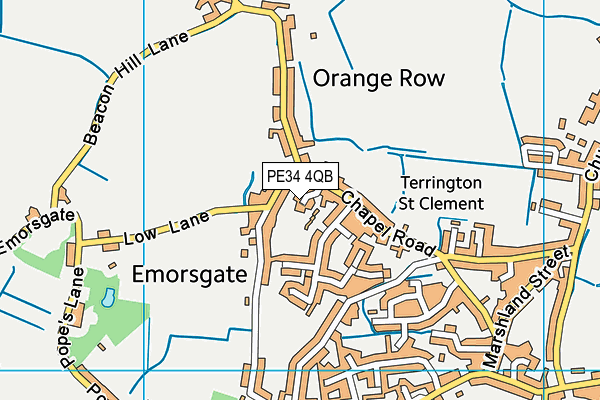 PE34 4QB map - OS VectorMap District (Ordnance Survey)