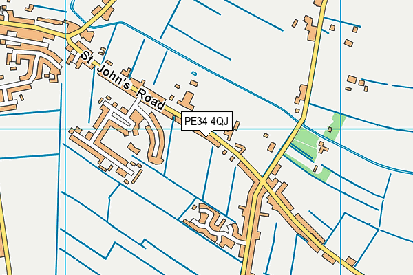PE34 4QJ map - OS VectorMap District (Ordnance Survey)