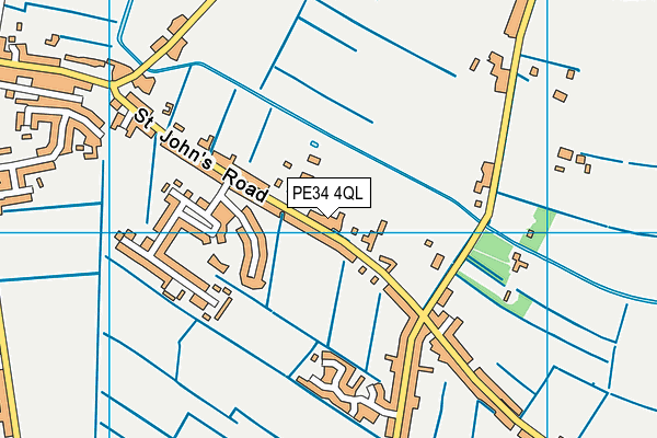 PE34 4QL map - OS VectorMap District (Ordnance Survey)