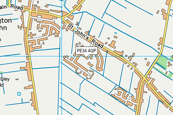 PE34 4QP map - OS VectorMap District (Ordnance Survey)