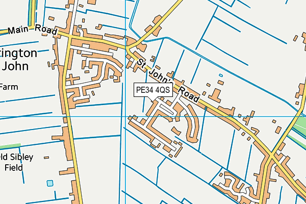 PE34 4QS map - OS VectorMap District (Ordnance Survey)