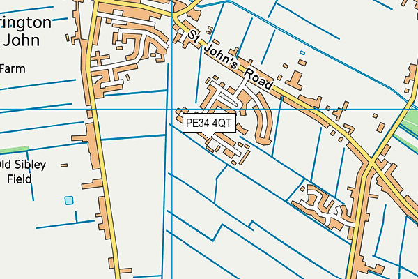 PE34 4QT map - OS VectorMap District (Ordnance Survey)