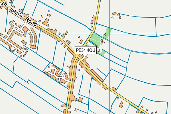 PE34 4QU map - OS VectorMap District (Ordnance Survey)