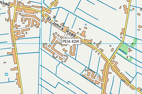 PE34 4QW map - OS VectorMap District (Ordnance Survey)