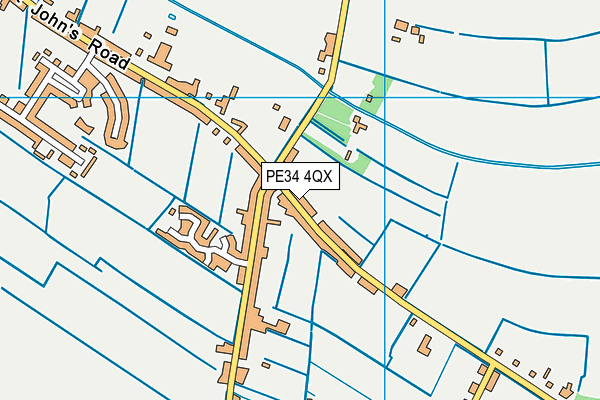 PE34 4QX map - OS VectorMap District (Ordnance Survey)