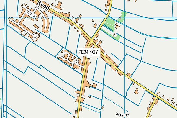 PE34 4QY map - OS VectorMap District (Ordnance Survey)