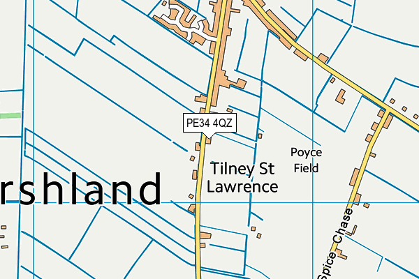 Tilney St Lawrence Primary School map (PE34 4QZ) - OS VectorMap District (Ordnance Survey)