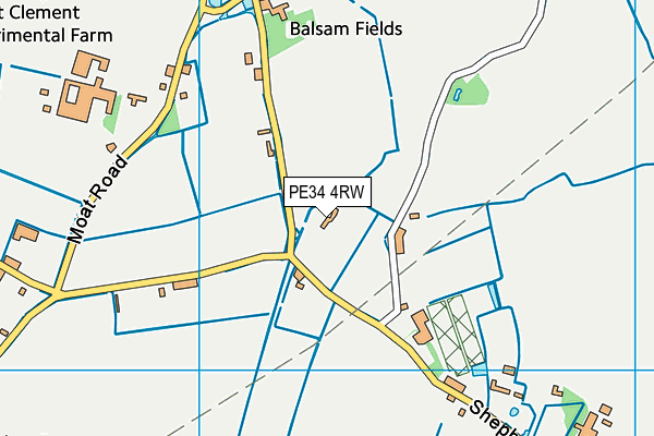 PE34 4RW map - OS VectorMap District (Ordnance Survey)