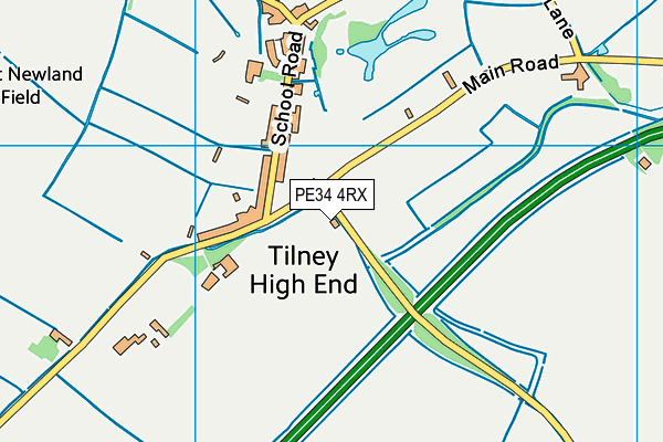PE34 4RX map - OS VectorMap District (Ordnance Survey)