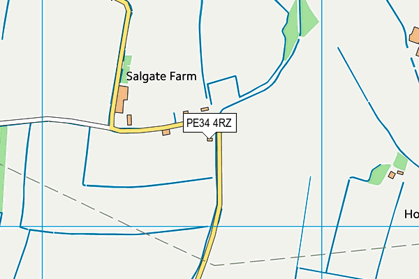 PE34 4RZ map - OS VectorMap District (Ordnance Survey)