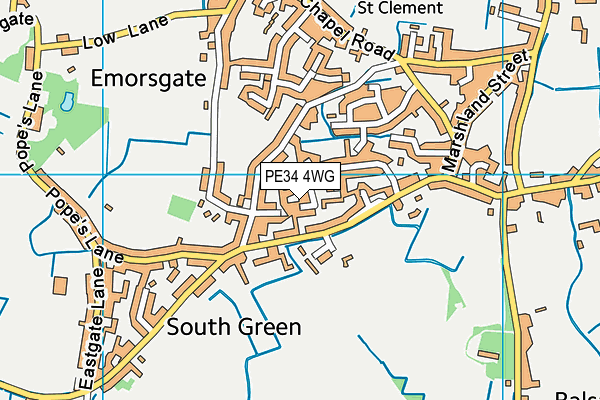 PE34 4WG map - OS VectorMap District (Ordnance Survey)