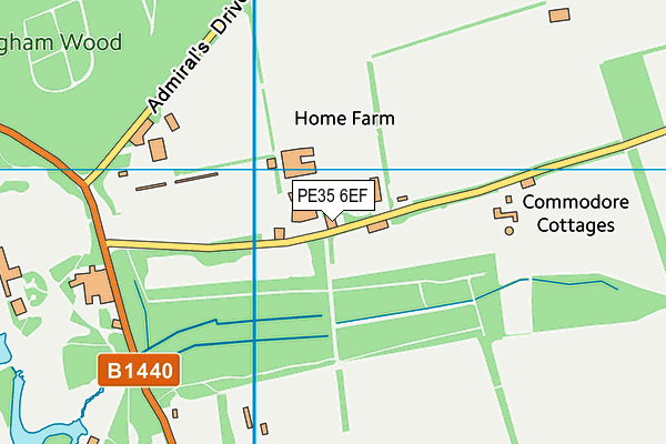 PE35 6EF map - OS VectorMap District (Ordnance Survey)