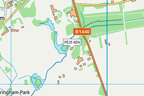 Sandringham Cricket Club map (PE35 6EN) - OS VectorMap District (Ordnance Survey)