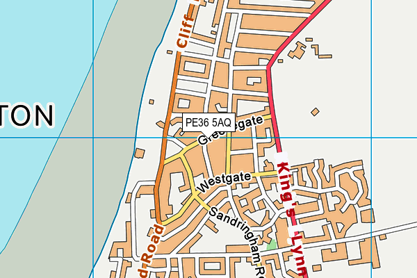 PE36 5AQ map - OS VectorMap District (Ordnance Survey)