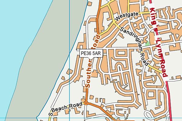 PE36 5AR map - OS VectorMap District (Ordnance Survey)