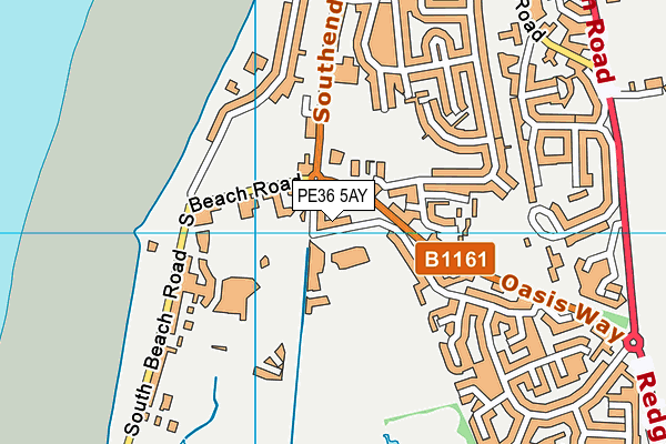 PE36 5AY map - OS VectorMap District (Ordnance Survey)
