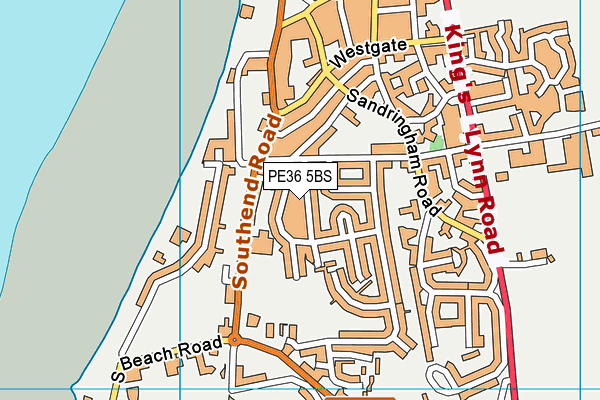 PE36 5BS map - OS VectorMap District (Ordnance Survey)