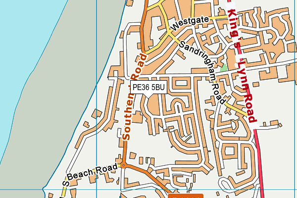 PE36 5BU map - OS VectorMap District (Ordnance Survey)