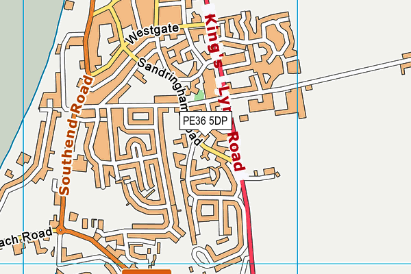 PE36 5DP map - OS VectorMap District (Ordnance Survey)