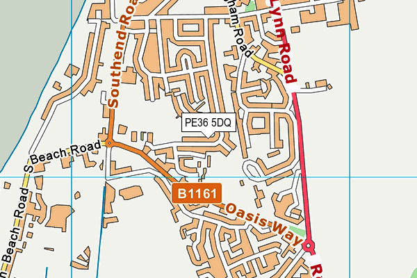 PE36 5DQ map - OS VectorMap District (Ordnance Survey)