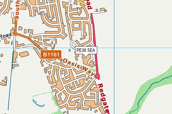 PE36 5EA map - OS VectorMap District (Ordnance Survey)